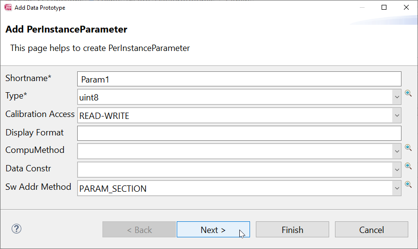 New PerInstanceParameter configuration