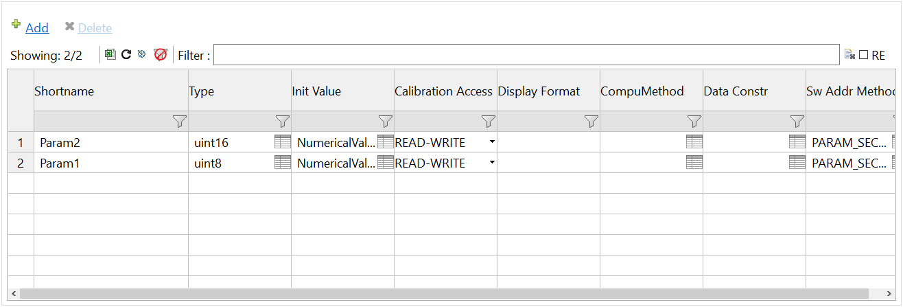 Complete PerInstanceParameter configuration